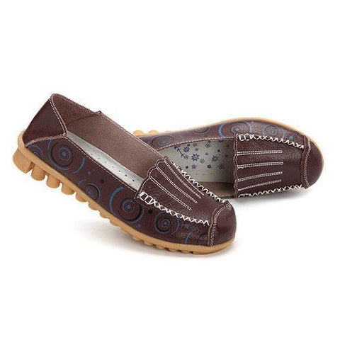 Large Size Pattern Breathable Soft Sole Flat Loafers