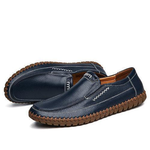 Large Size Men Hand Stitching Slip On Loafers