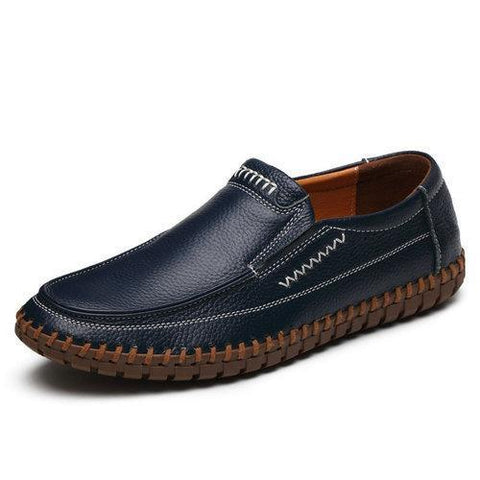 Large Size Men Hand Stitching Slip On Loafers