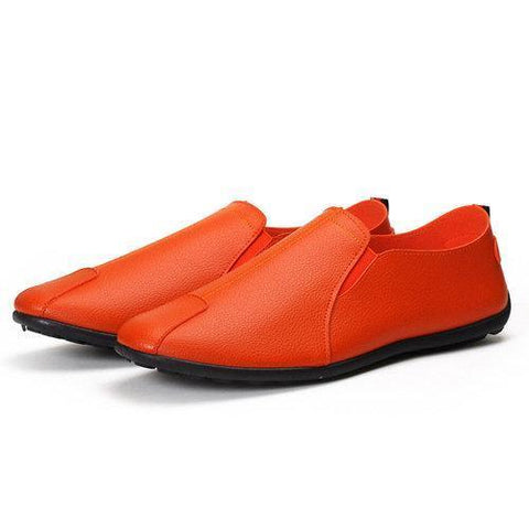 Men Pure Color Low Top Flat Slip On Doug Shoes Casual Loafers