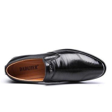 Men Vintage Pointed Toe Breathable Slip On Leather Dress Shoes