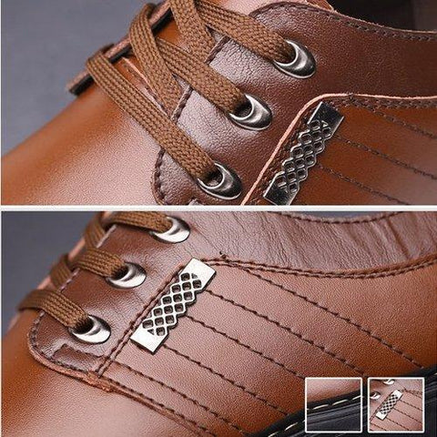 Men British Style Rivet Decoration Lace Up Leather Oxfords Business Casual Shoes