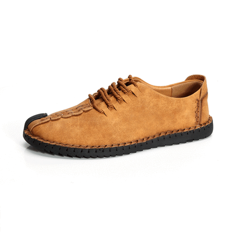 Men British Style Retro Stiching Casual Shoes