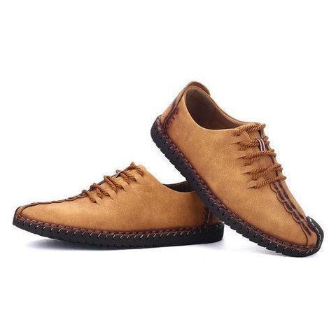 Men British Style Retro Stiching Casual Shoes