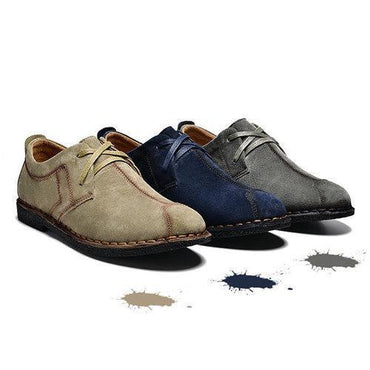 British Style Stiching Soft Lace Up Round Toe Casual Shoes For Men