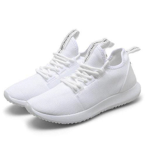 Men Mesh Fabric Breathable Light Running Shoes Lace Up Casual Sneakers