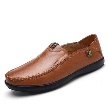 Men Stylish Flat Portable Slip On Driving Leather Loafers Soft Casual Shoes