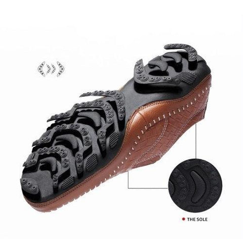 Men Woven Pattern Stitching Slip On Leather Loafers Flat Casual Shoes