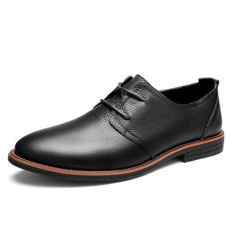 Men Genuine Leather Breathable British Style Lace Up Soft Casual Shoes