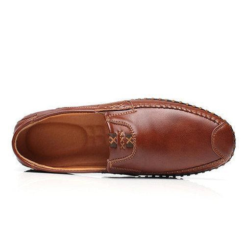 Men Stitching Elastic Panels Slip On Soft Casual Loafer Shoes