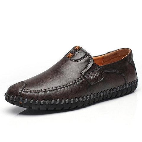 Men Stitching Elastic Panels Slip On Soft Casual Loafer Shoes