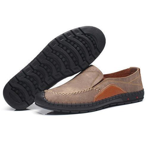 Men Hand Stitching Anti-collision Toe Slip On Oudoor Casual Shoes