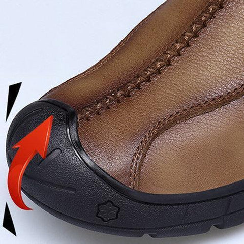 Men Cow Leather Lace Up Low-top Soft Sole Flat Outdoor Casual Shoes