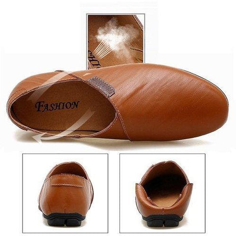 Men Stylish Low Top Doug Shoes Flat Slip On Leather Casual Loafers