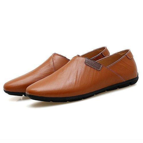 Men Stylish Low Top Doug Shoes Flat Slip On Leather Casual Loafers