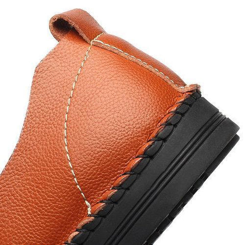 Men Microfiber Leather Business Stitching Slip On Casual Shoes