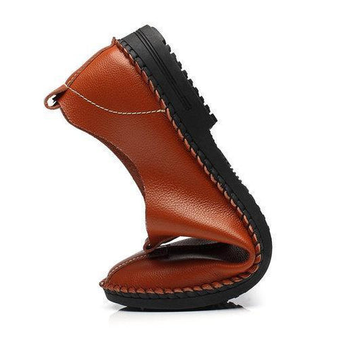 Men Microfiber Leather Business Stitching Slip On Casual Shoes