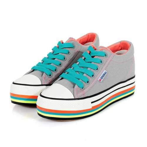 M.GENERAL Lace Up Colorful Flat Casual Shoes