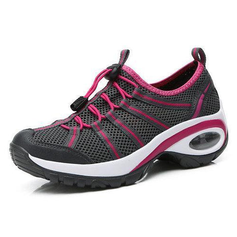 Mesh Elastic Platform Resistant Running Sport Sneakers For Women