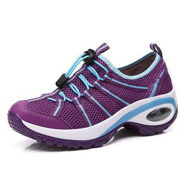 Mesh Elastic Platform Resistant Running Sport Sneakers For Women