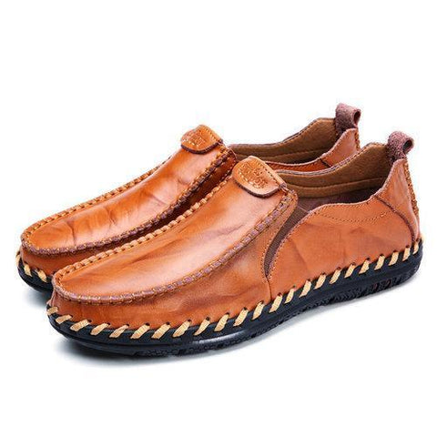 Men Cow Leather Hand Stitching Shoes