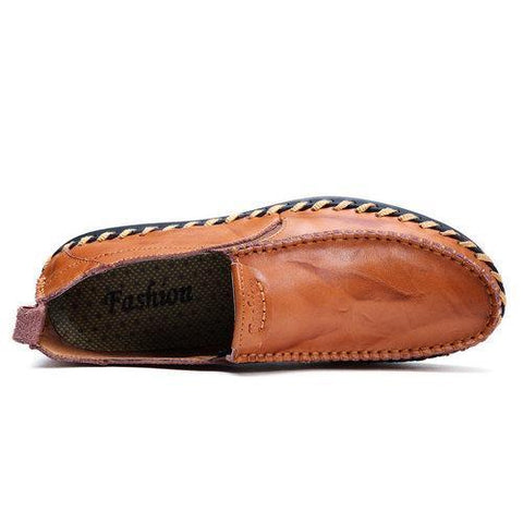 Men Cow Leather Hand Stitching Shoes