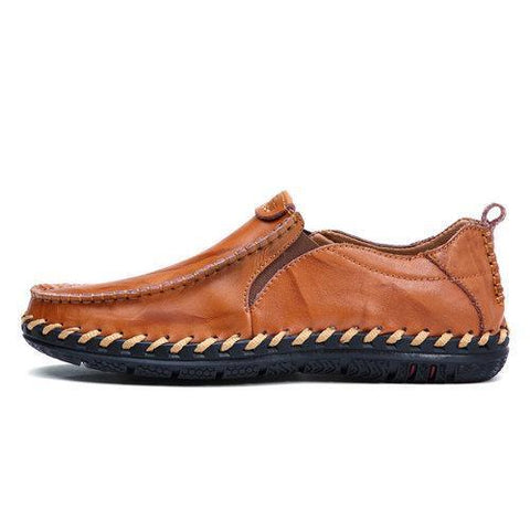 Men Cow Leather Hand Stitching Shoes