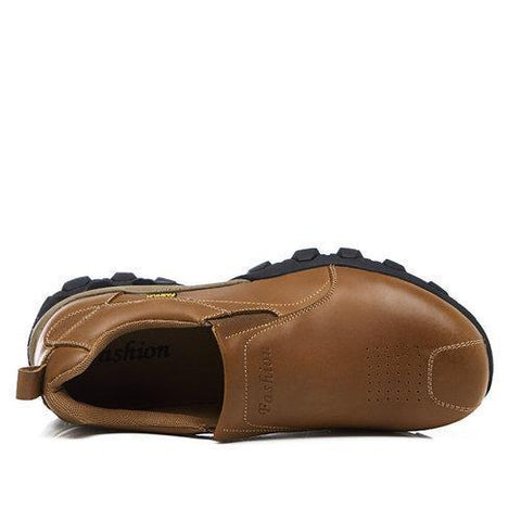 Men Genuine Leather Wearable Resistant Breathable Outdoor Soft Casual Shoes