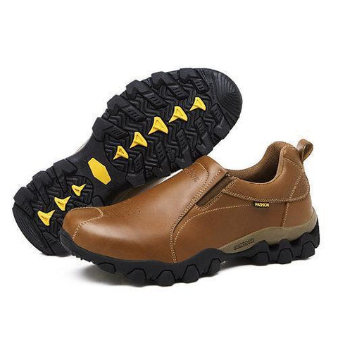 Men Genuine Leather Wearable Resistant Breathable Outdoor Soft Casual Shoes