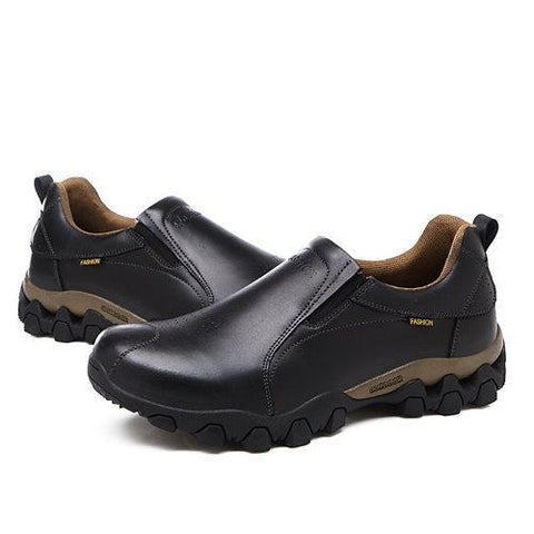 Men Genuine Leather Wearable Resistant Breathable Outdoor Soft Casual Shoes