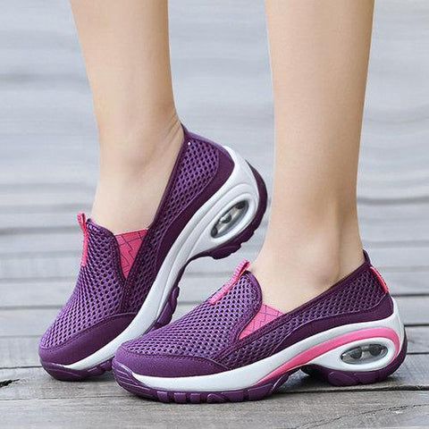 Shock Absorption Mesh Platform Casual Shoes