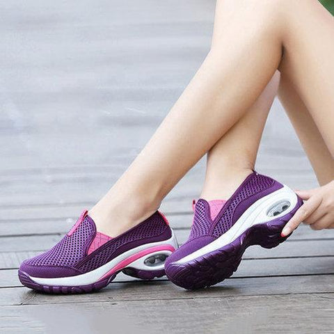 Shock Absorption Mesh Platform Casual Shoes