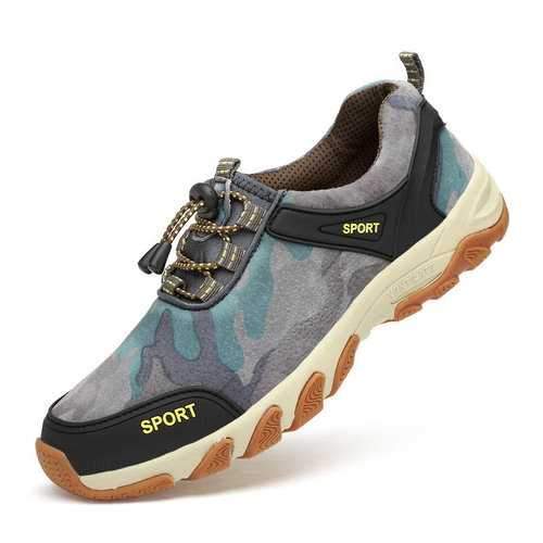 Men Camouflage Leather Breathable Wearable Resistant Soft Outdoor Hiking Shoes