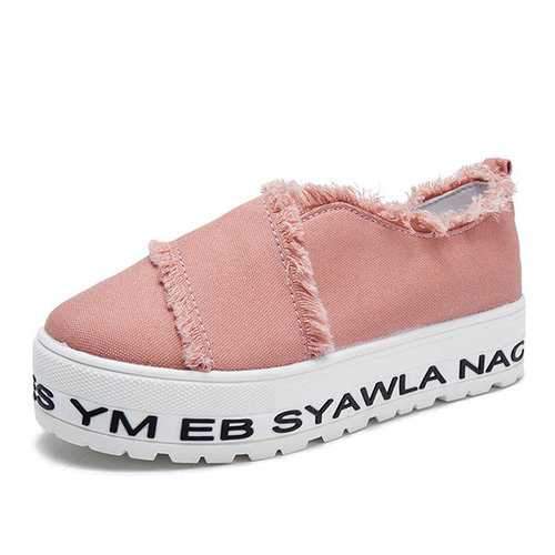 Slip On Platform Breatheable Soft Flat Casual Shoes For Women