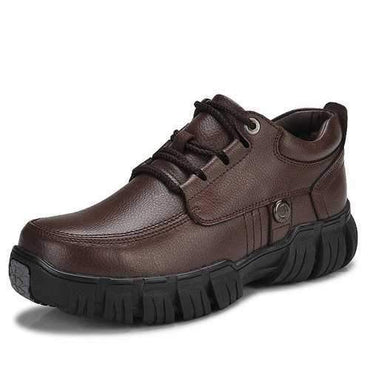 Men Fur Lining Cow Leather Lace Up Outdoor Casual Shoes