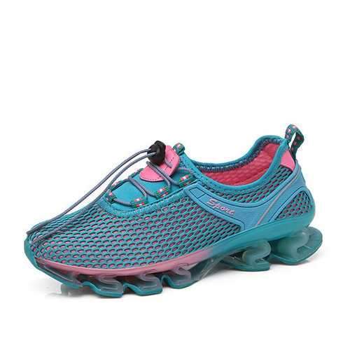 Outdoor Running Lace Up Shock Absorption Sneakers For Women