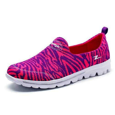 Pattern Stripe Breathable Soft Flat Casual Shoes