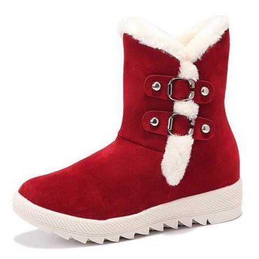 Height Increasing Low Heel Fur Lining Boots