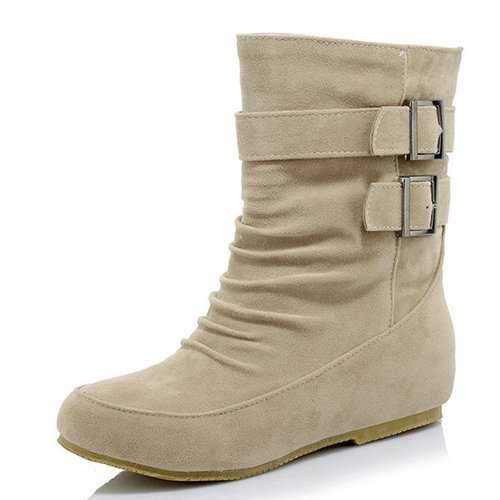 Suede Fur Lining Casual Mid Calf Boots