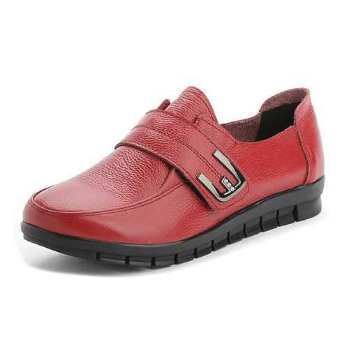 Leather Hook Loop Soft Flat Shoes