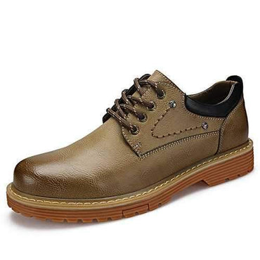 Men's Vintage British Style Round Toe Lace Up Casual Work Sh