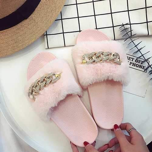 Metal Decoration Slippers For Women