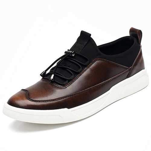 Men Retro Color Cow Leather Casual Shoes