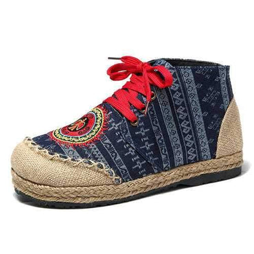 Embroidery Retro Ankle Boots