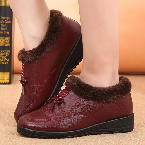 Rhinestone Fur Lining Warm Short Boots