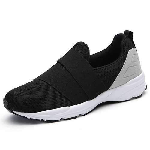 Men Elastic Panels Slip On Hiking Casual Sneakers