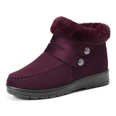 Button Fur Lining Boots