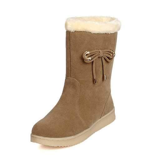 Bowknot Suede Warm Boots