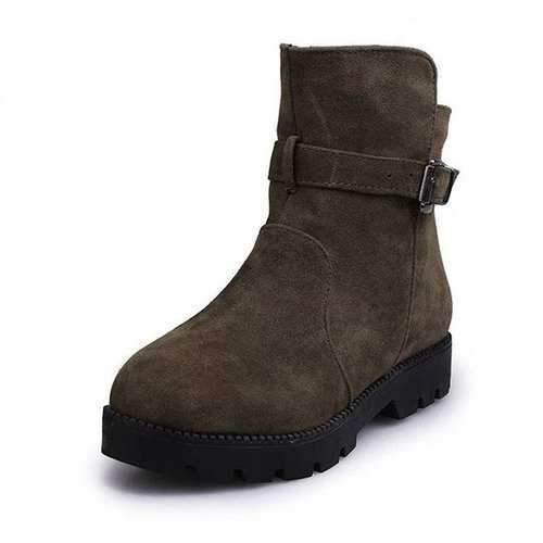 Large Size Buckle Warm Ankle Boots