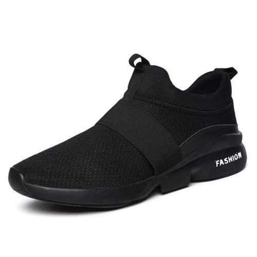 Men Elastic Band Portable Slip On Running Shoes Casual Sneak